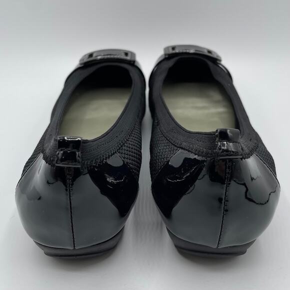 Anne Klein Iflex Size 9 Black Unice Ballet Flats Cap Toe Slip On Comfort Shoes - Picture 6 of 9